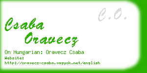 csaba oravecz business card